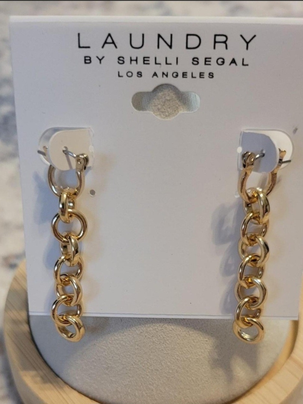 Laundry By Shelli Segal Gold Link Drop Earrings